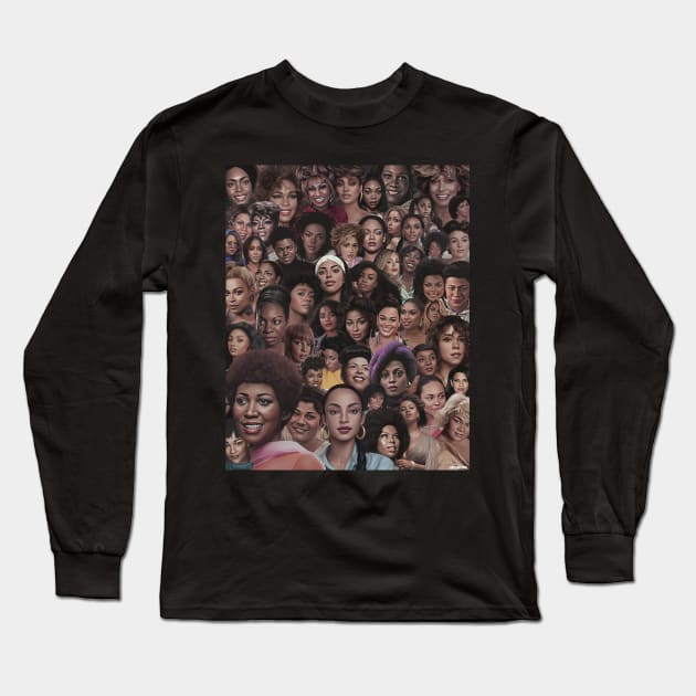 Music. Melanin. Matriarchy Long Sleeve T-Shirt by Art Simpson